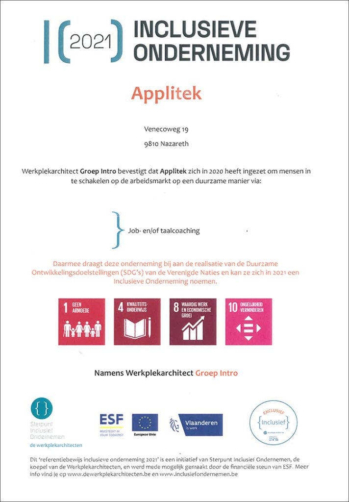 AppliTek Again Recognized as Inclusive Company